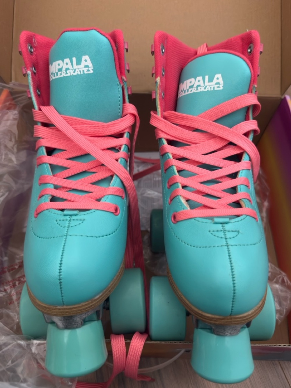Impala Rollerskates-  Aqua & Pink